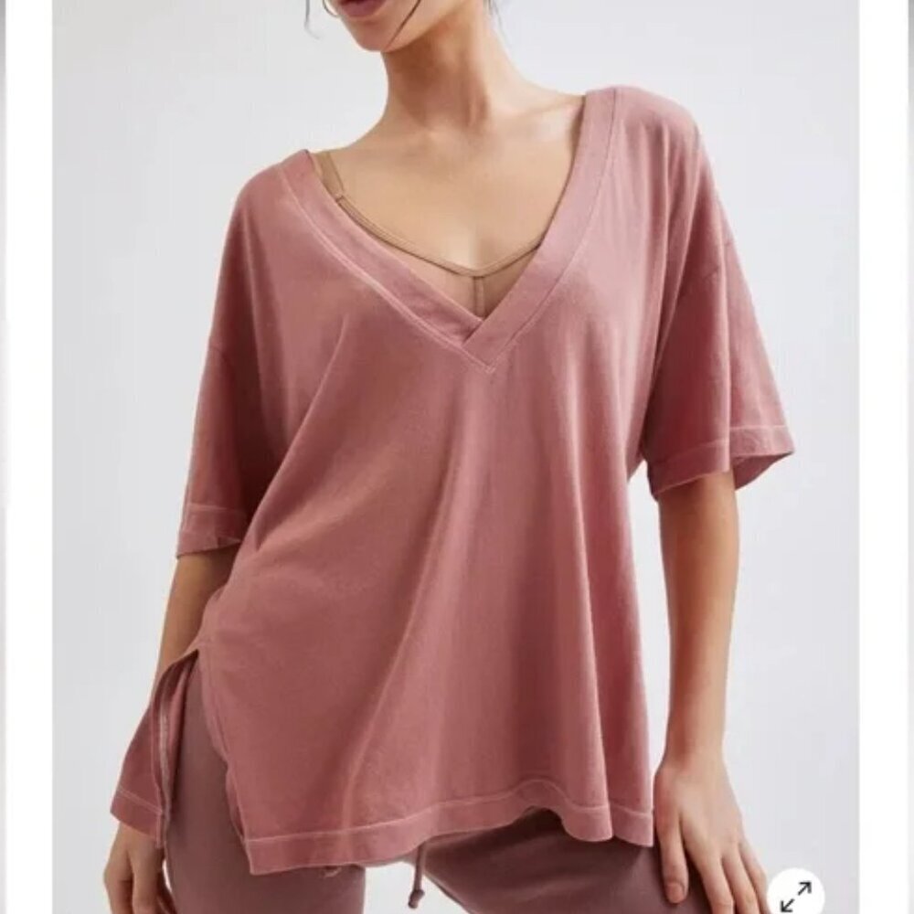 NWT UO Out From Under Jamie Slouchy Red V-Neck Tee